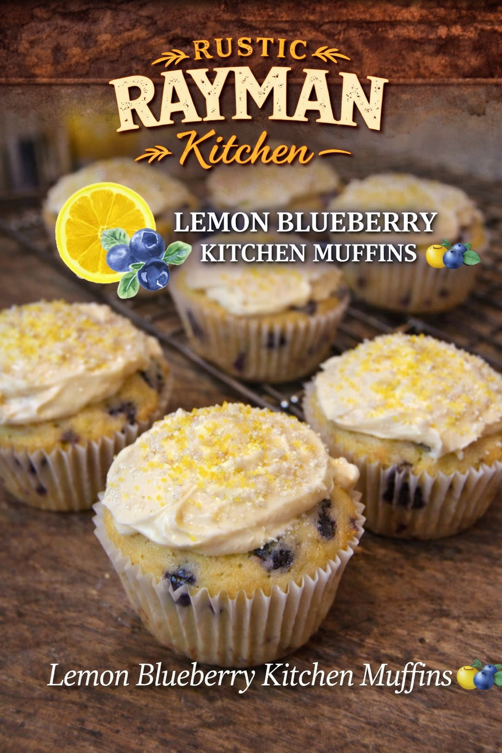 🪶 Lemon Blueberry Kitchen Muffins 🍋🫐