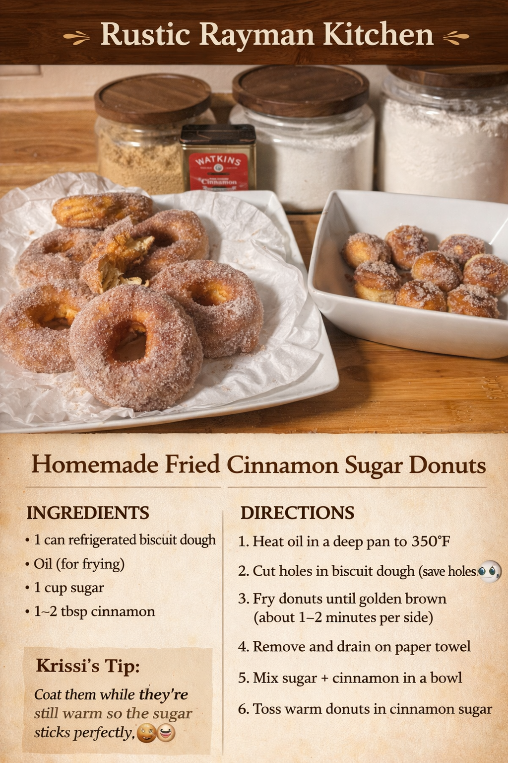 Homemade Fried Cinnamon Sugar Donuts