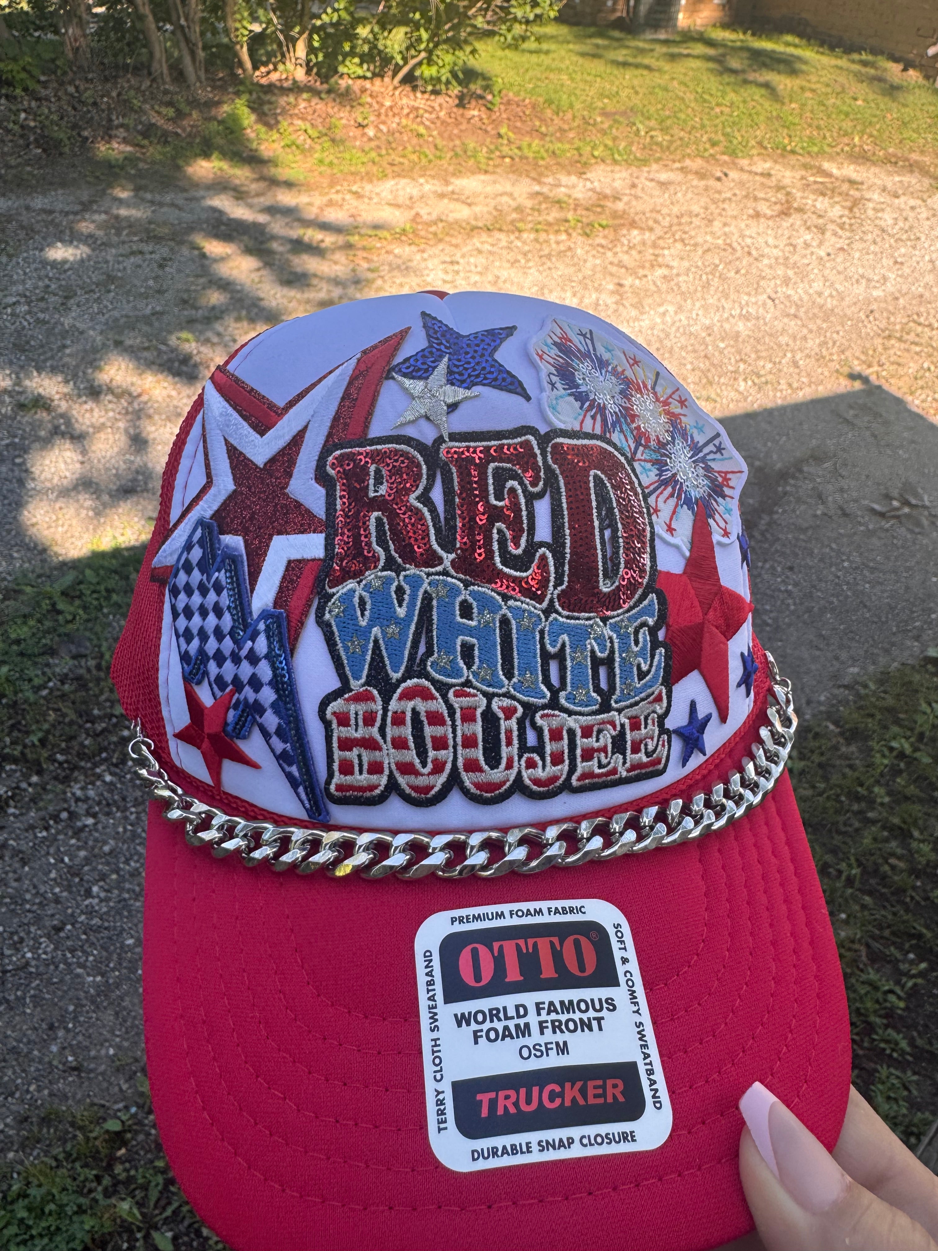 Red White and Boujee Trucker hat