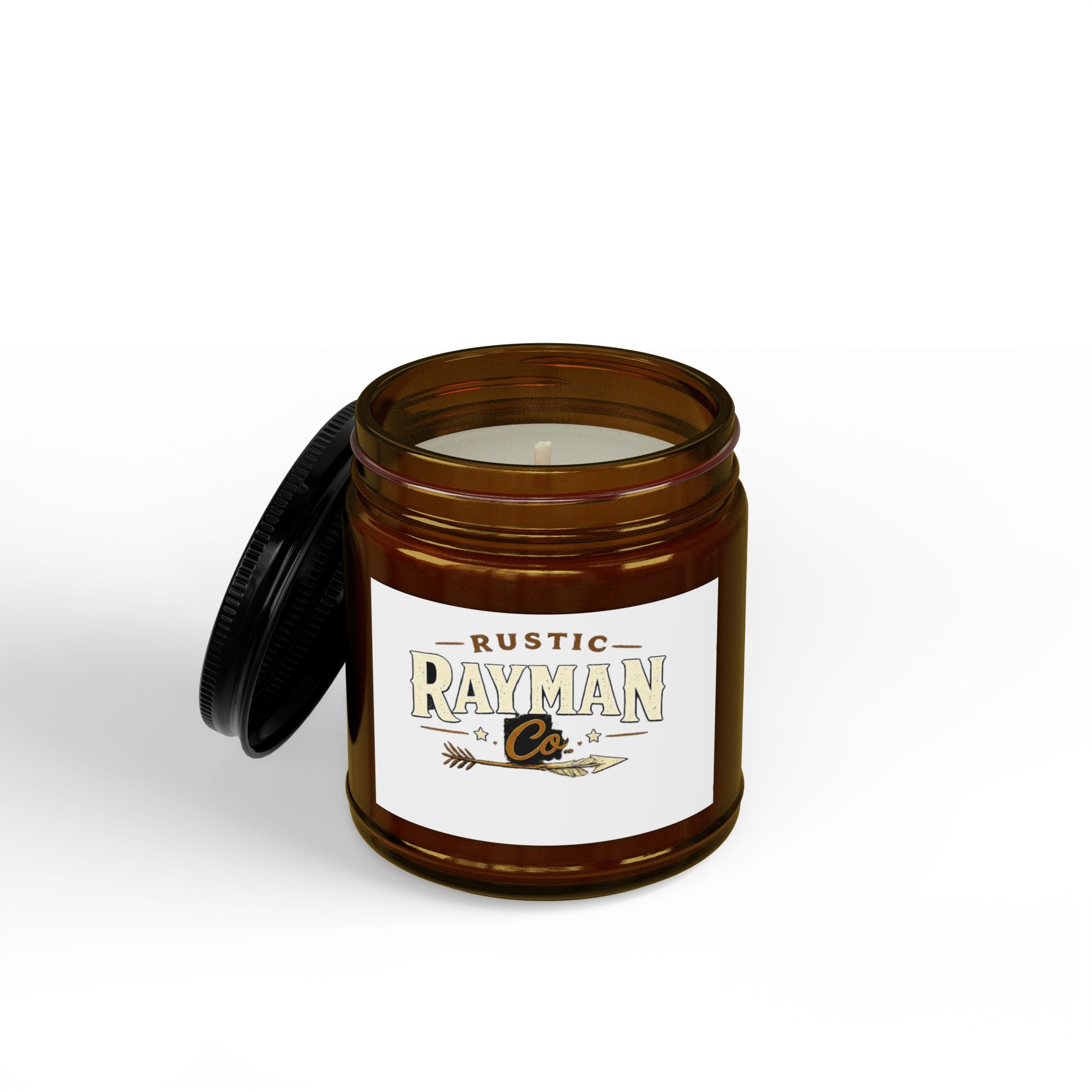 Rustic Rayman Co. Scented Soy Candle (4oz & 9oz) — Long-Lasting with Black Lid