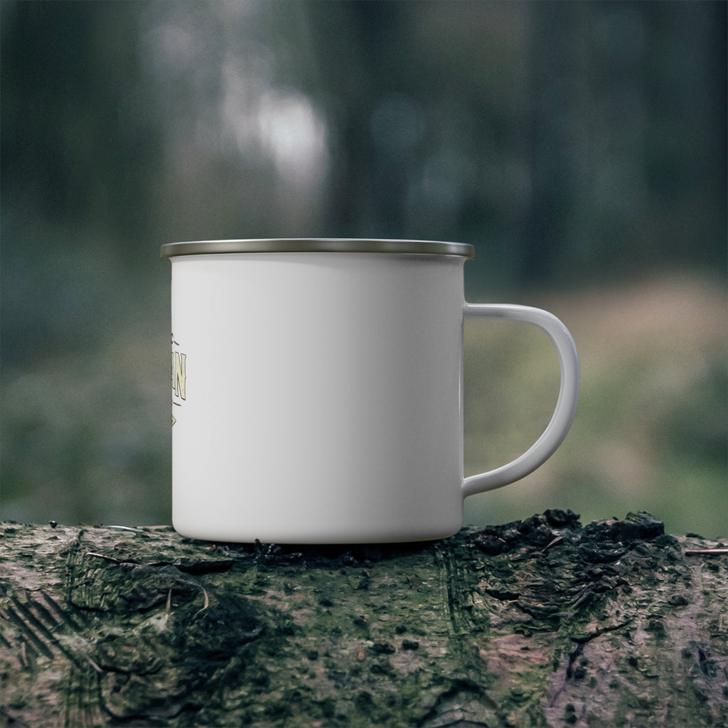 Enamel Mug — Rustic "Rayman Co." Camp Coffee Cup, Vintage Outdoor Camper Gift