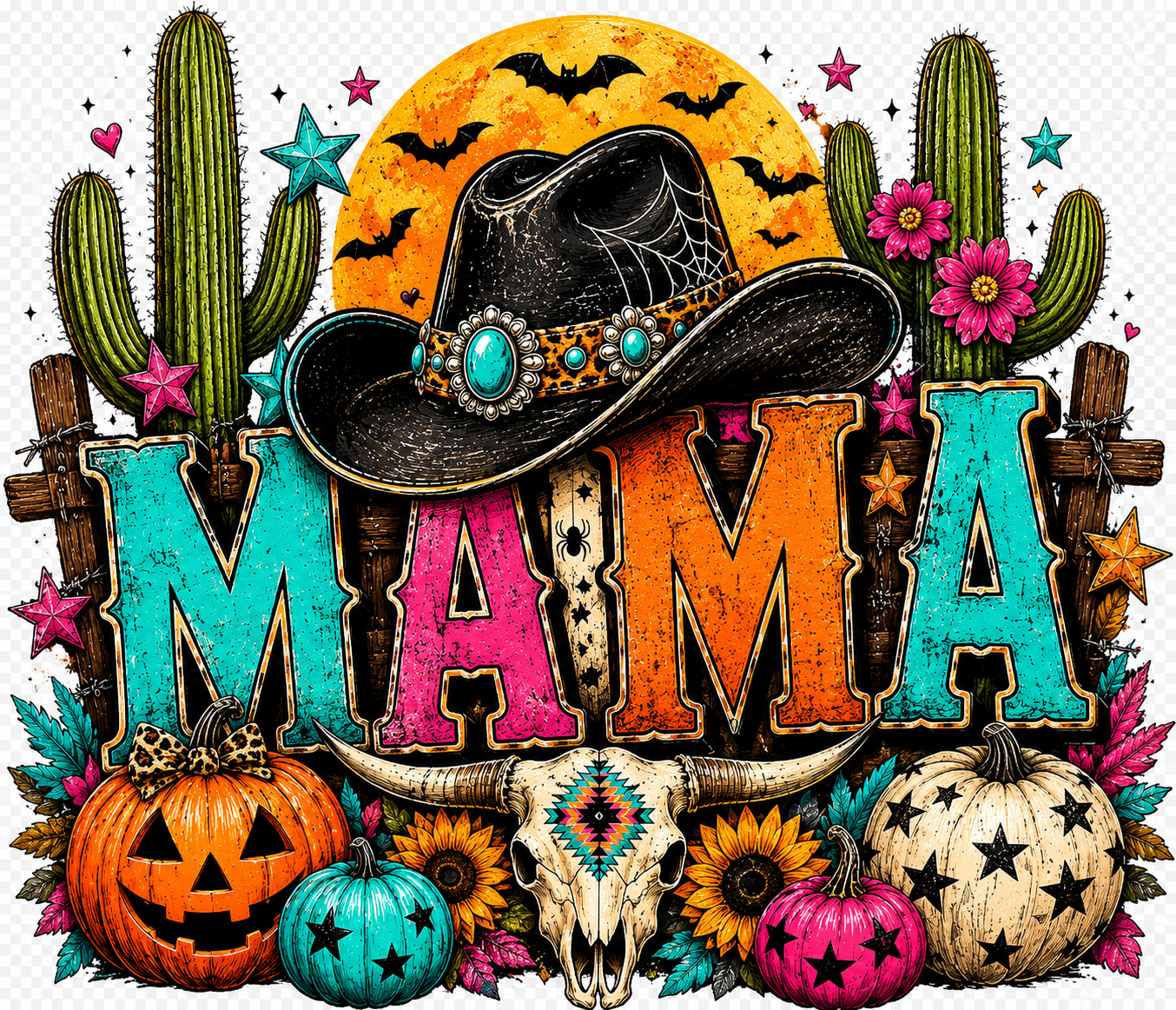 🤠🎃 Western Halloween MAMA | Digital PNG Download | DTF Ready | Sublimation | Printable Design