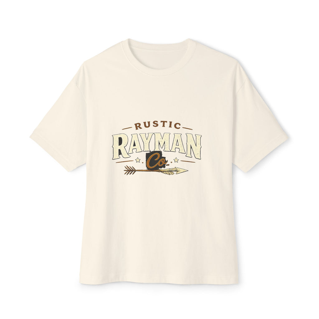 Rustic Rayman Co. Oversized Tee — Vintage Rustic Logo Boxy T-Shirt