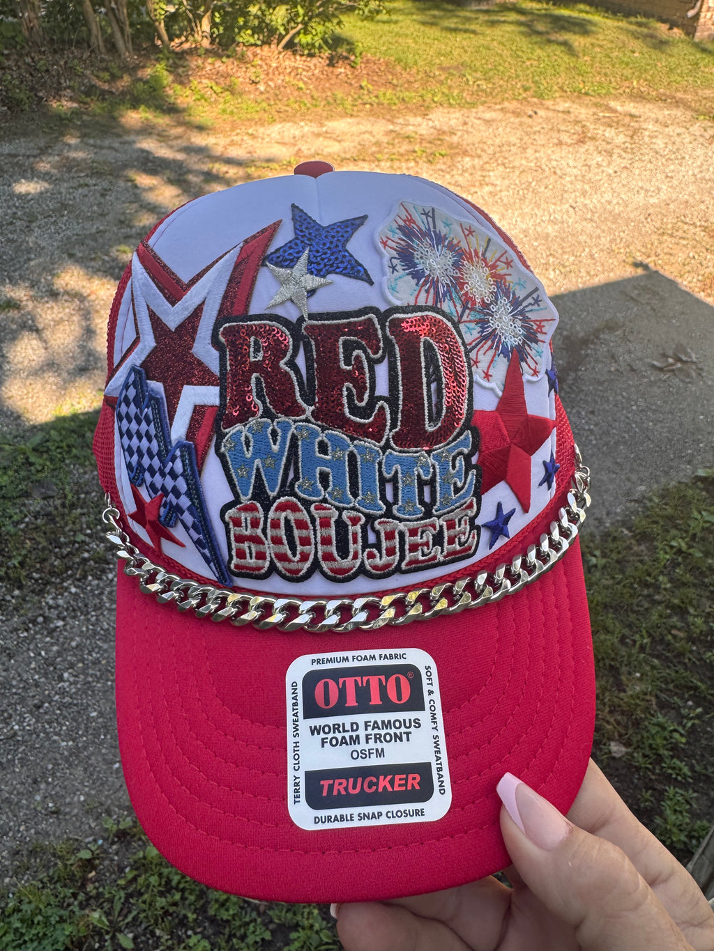 Red White and Boujee Trucker hat