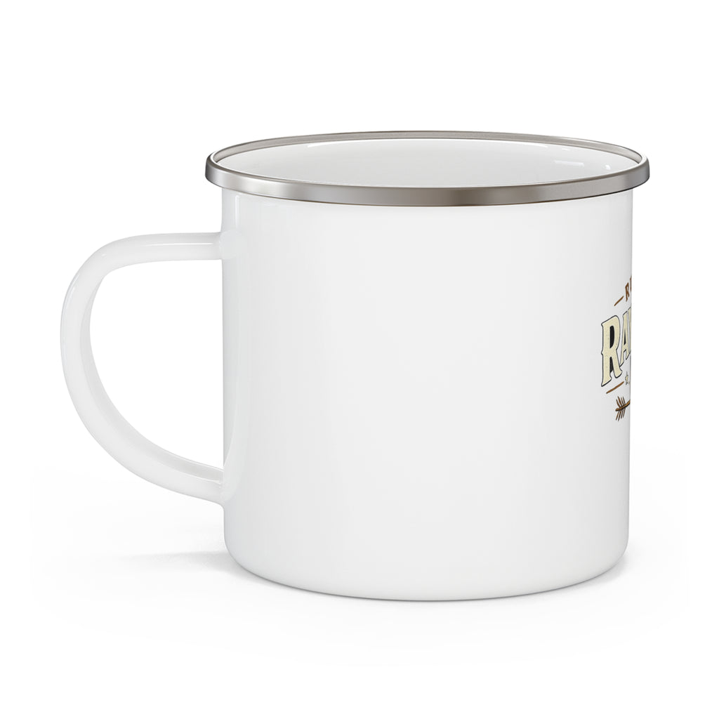 Enamel Mug — Rustic "Rayman Co." Camp Coffee Cup, Vintage Outdoor Camper Gift