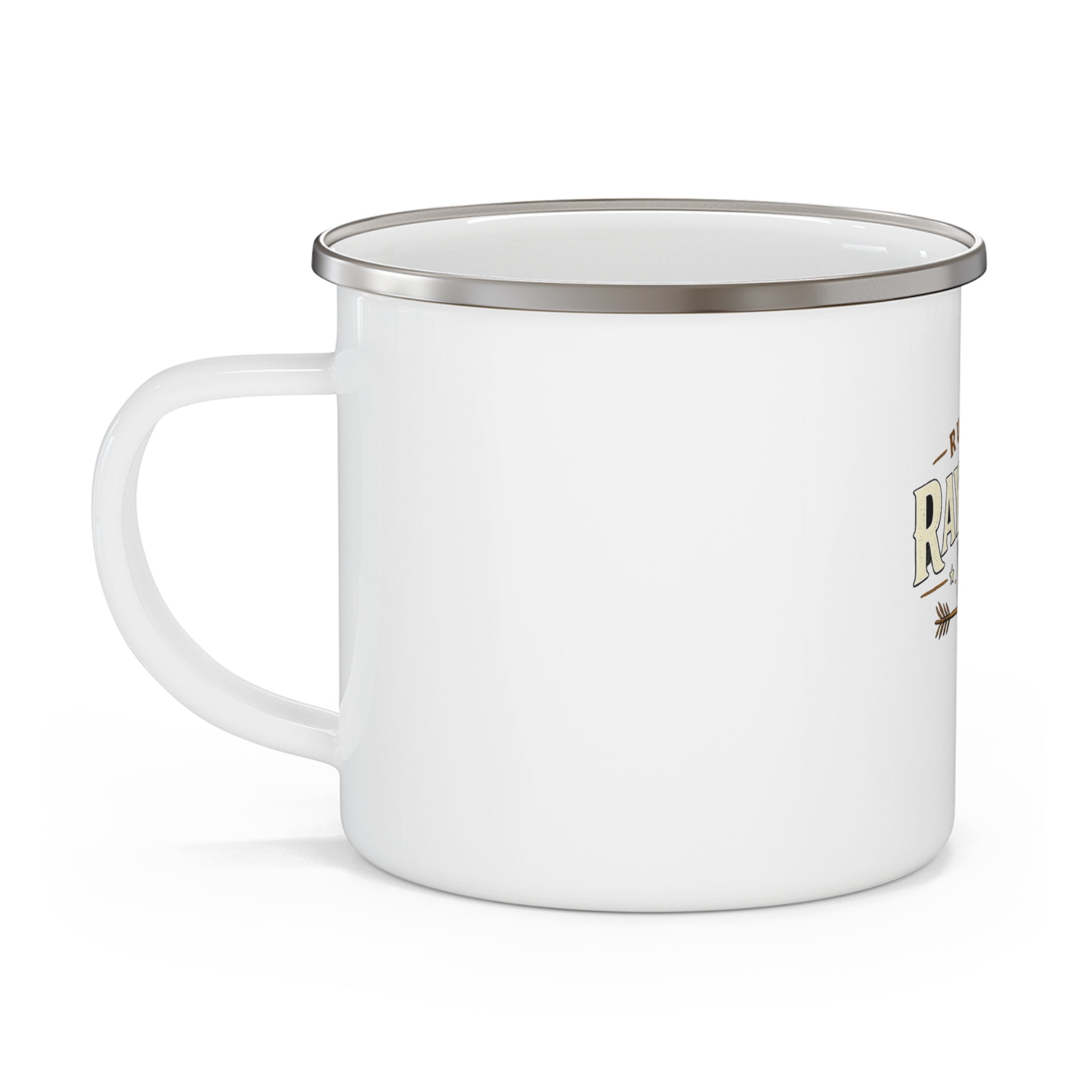 Enamel Mug — Rustic "Rayman Co." Camp Coffee Cup, Vintage Outdoor Camper Gift