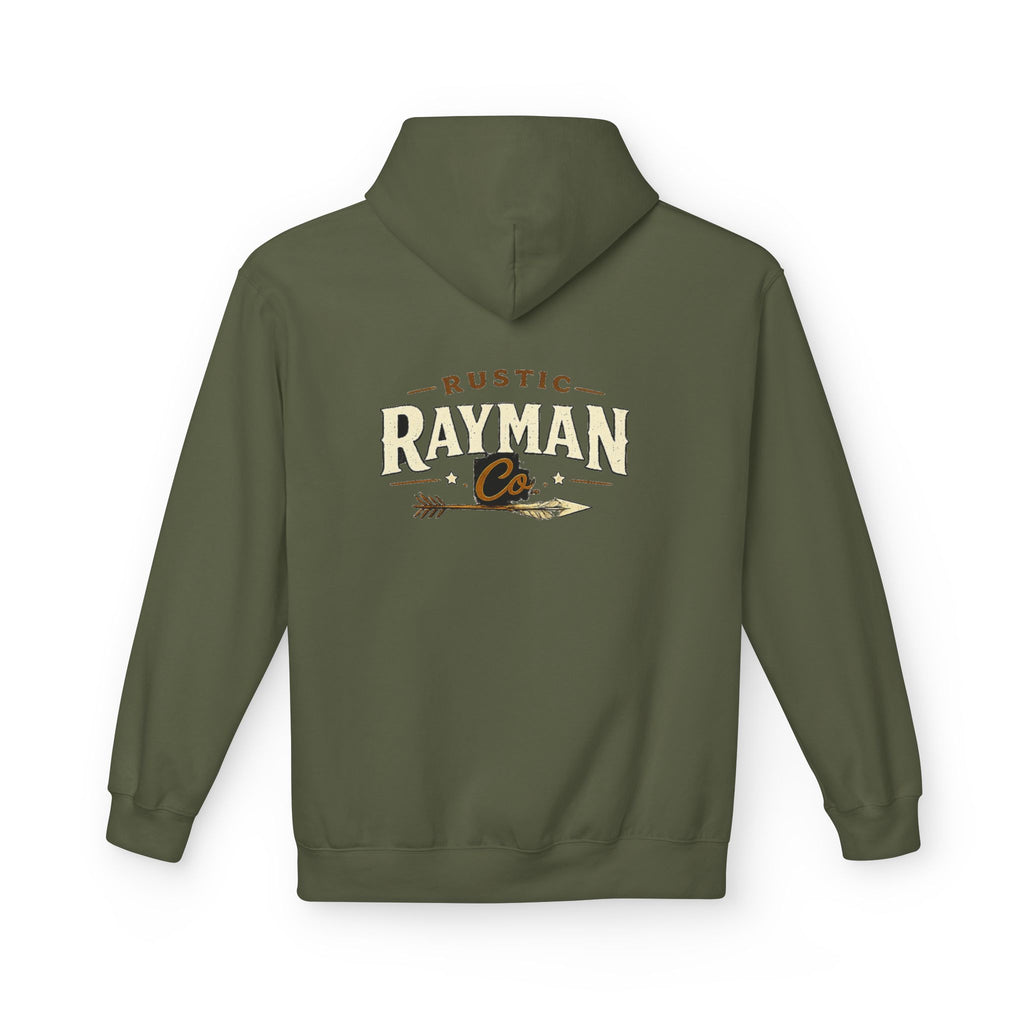 Rustic Rayman Co. Hoodie — Vintage Arrow Logo Crewneck