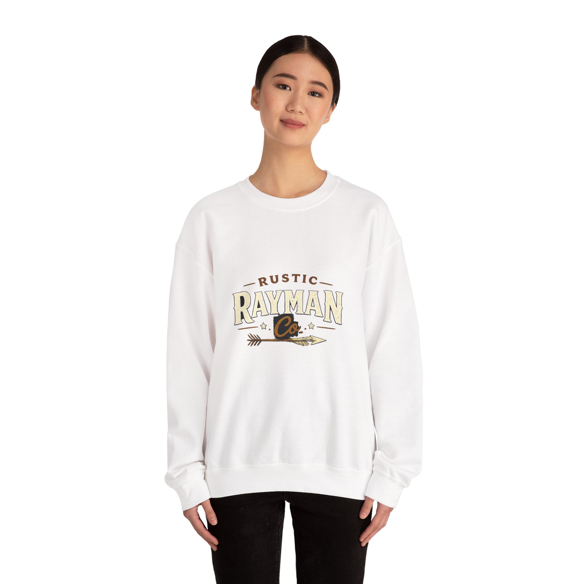 Rustic Raymond Co. Logo Crewneck Sweatshirt — Oversized Vintage Brand Pullover