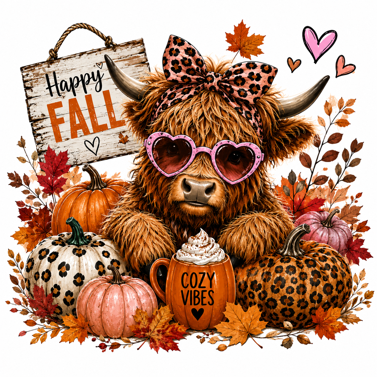 🍂 Happy Fall Highland Cow T-Shirt 🍂