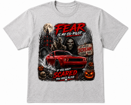 Fear Is My Co-Pilot | Horror Challenger Graphic T-Shirt & Crewneck