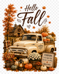 Hello Fall Pumpkin Truck PNG | 300 DPI Digital Download | Autumn Sublimation | DTF Ready | Printable PNG | Instant Download
