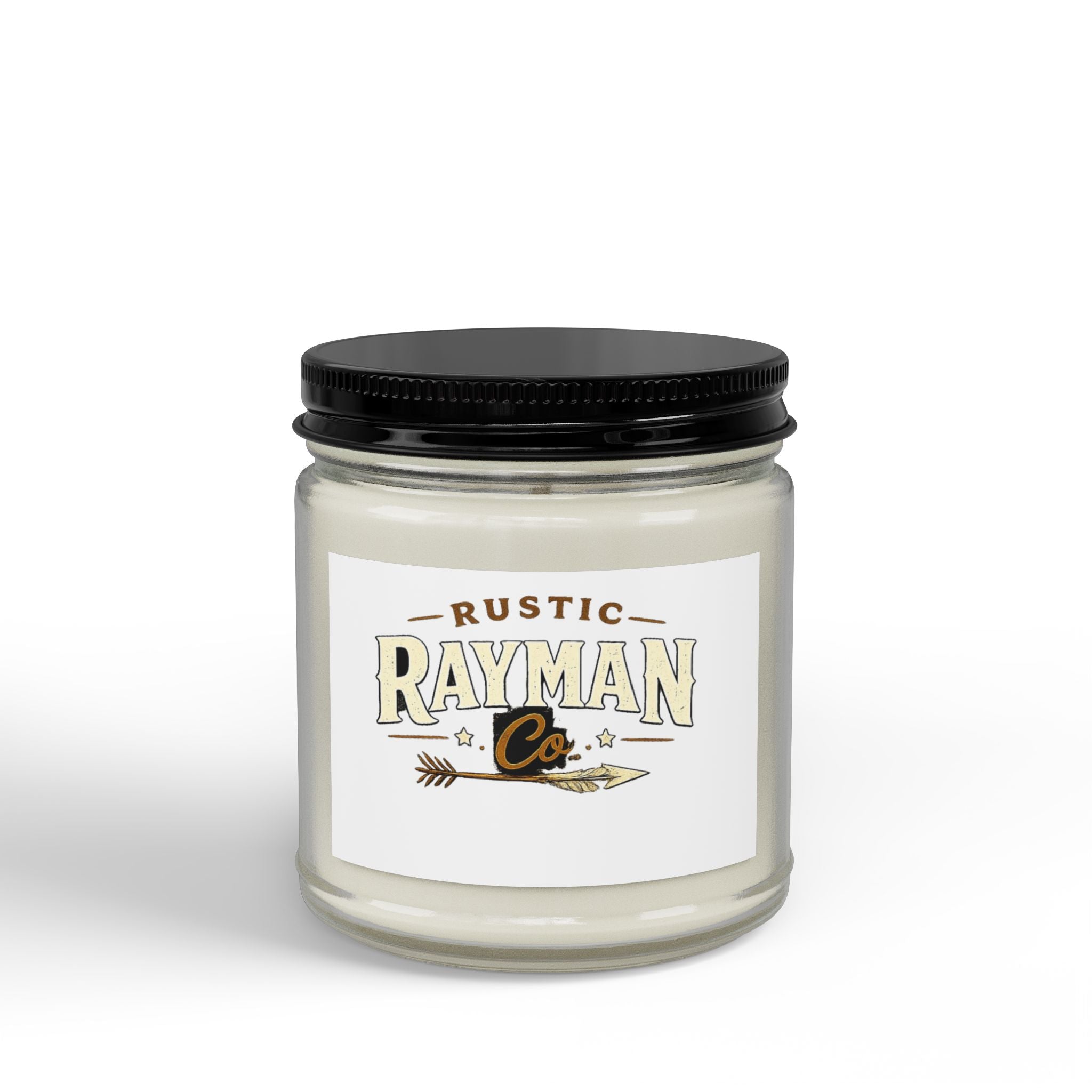 Rustic Rayman Co. Scented Soy Candle (4oz & 9oz) — Long-Lasting with Black Lid