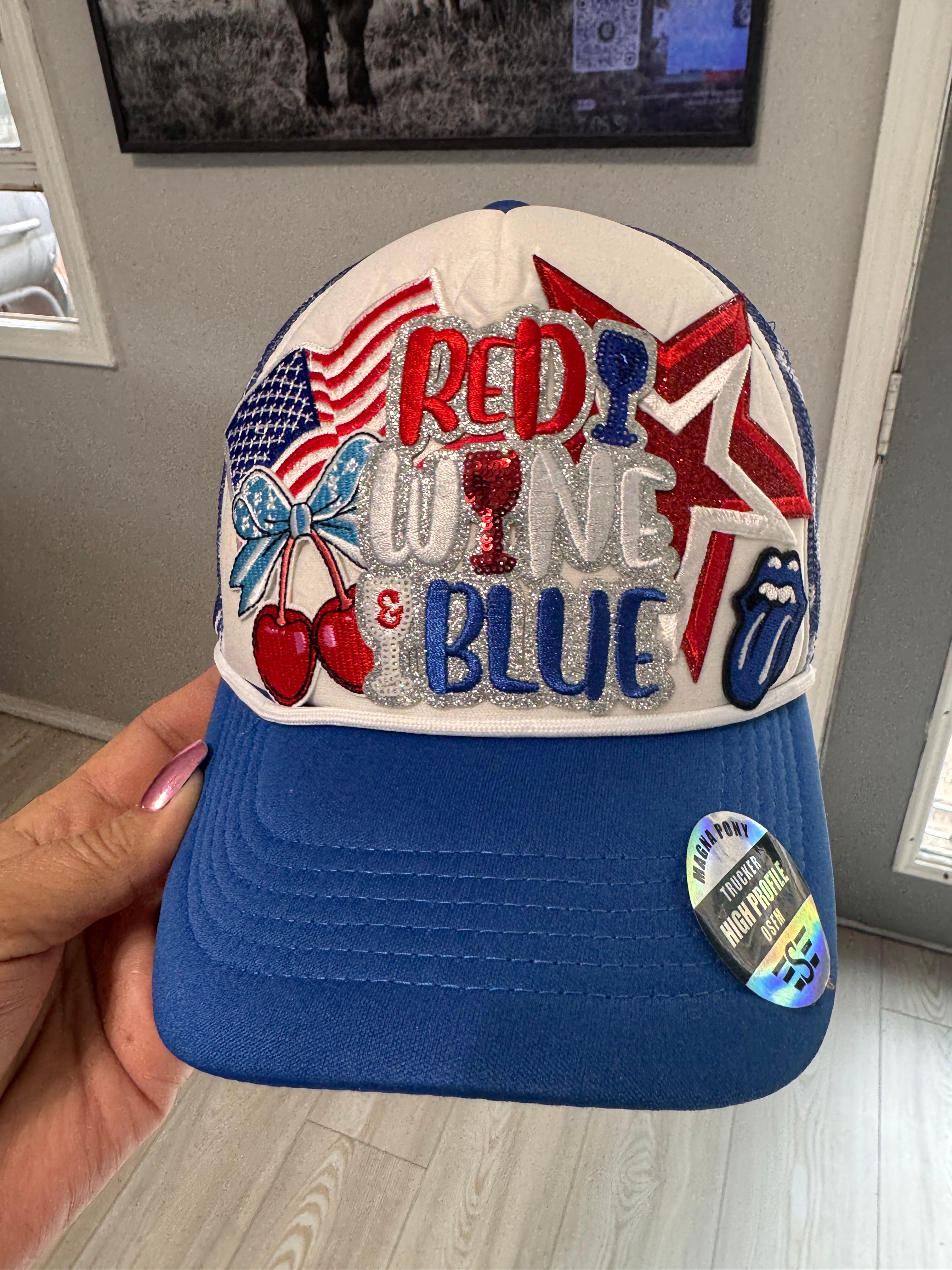 RED WINE AND BLUE trucker hat