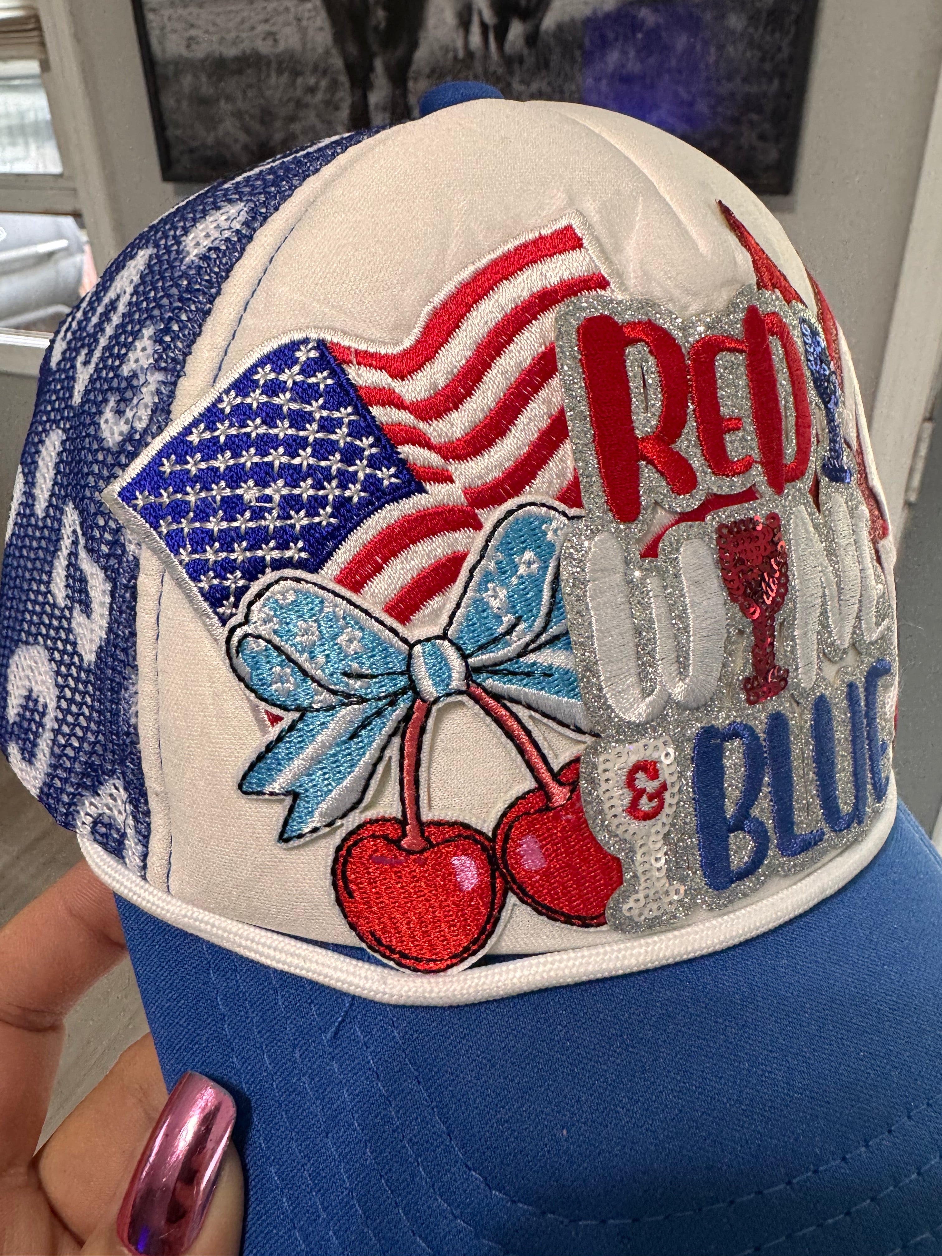 RED WINE AND BLUE trucker hat