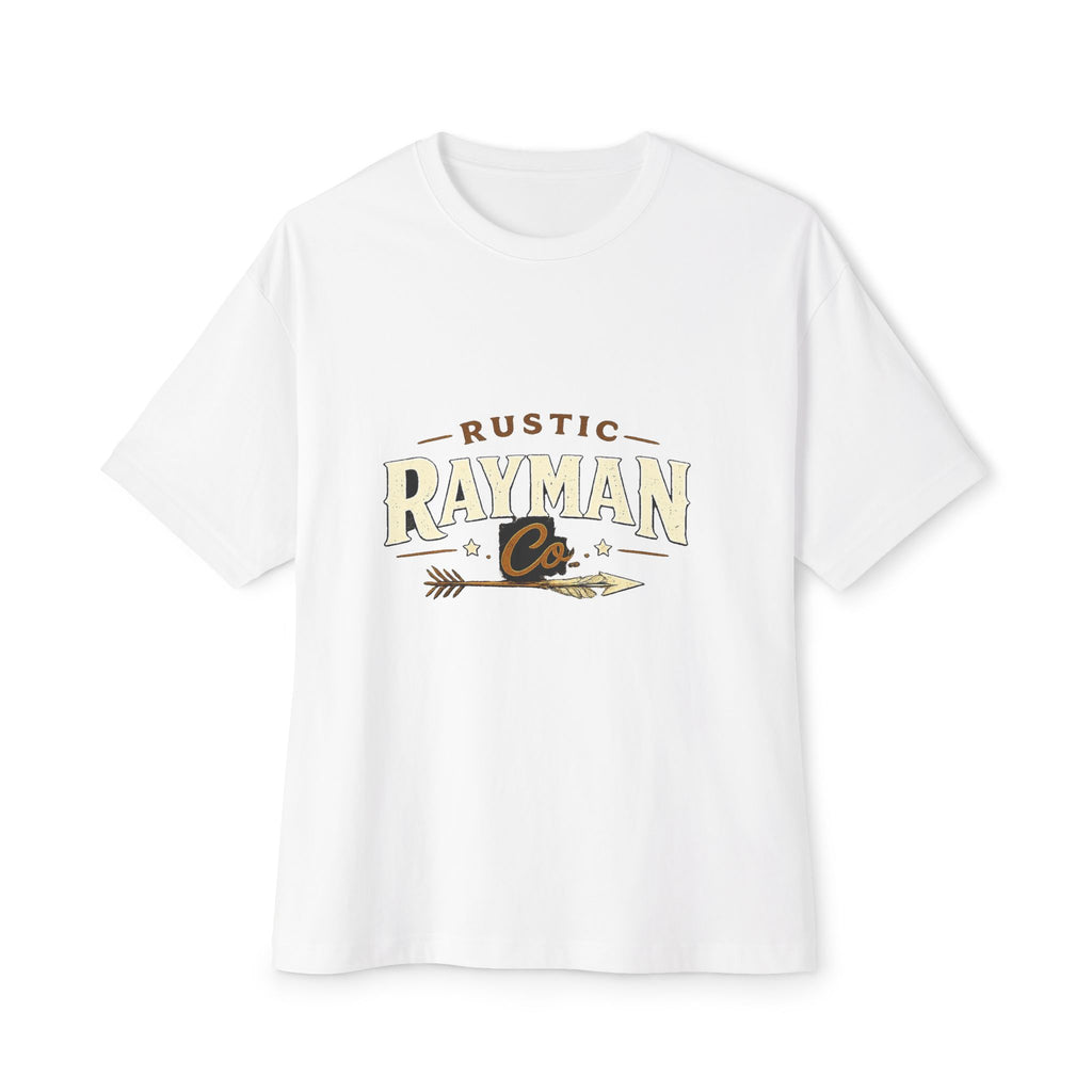 Rustic Rayman Co. Oversized Tee — Vintage Rustic Logo Boxy T-Shirt