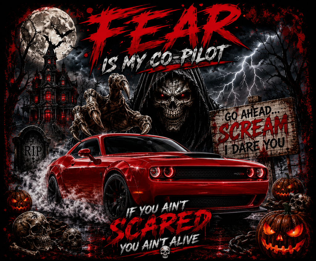 Fear Is My Co-Pilot | Horror Challenger Graphic T-Shirt & Crewneck