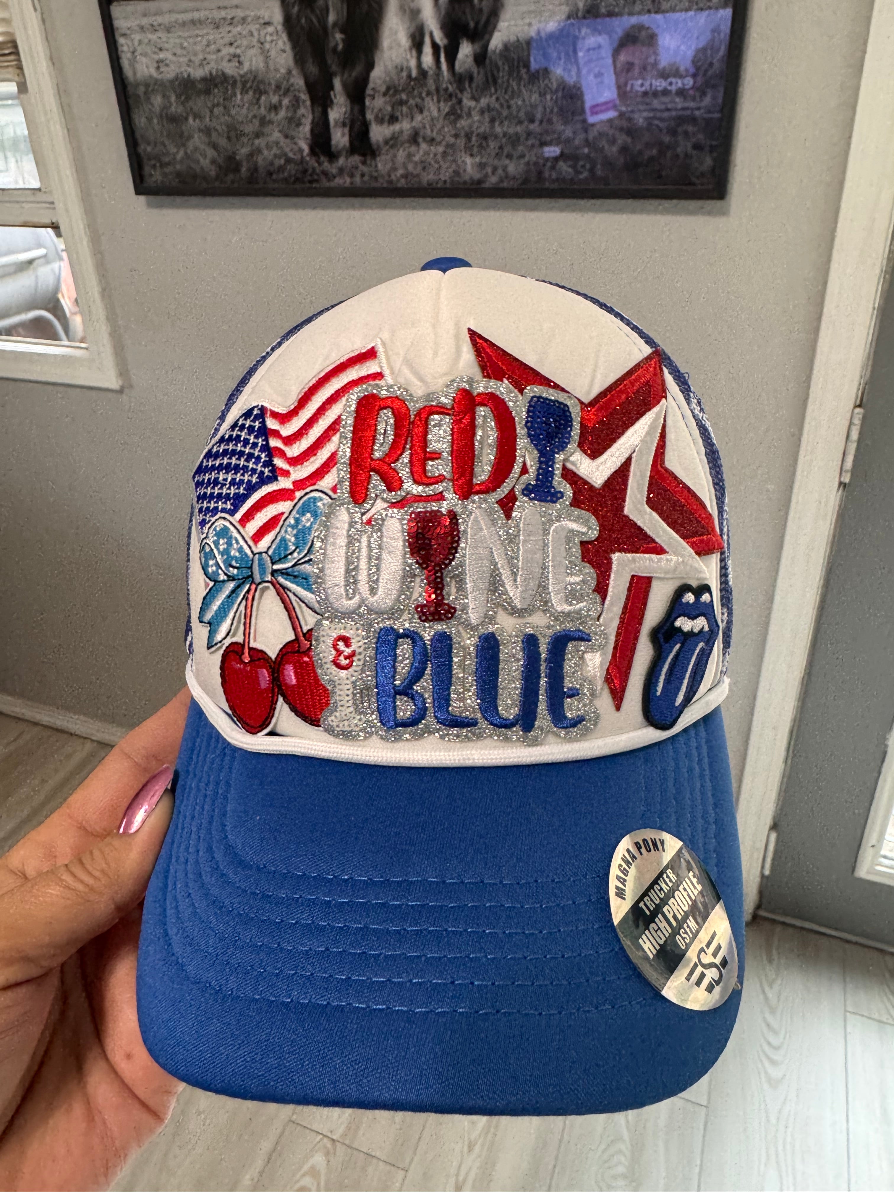 RED WINE AND BLUE trucker hat