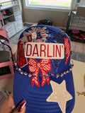 USA red white and blue trucker hat