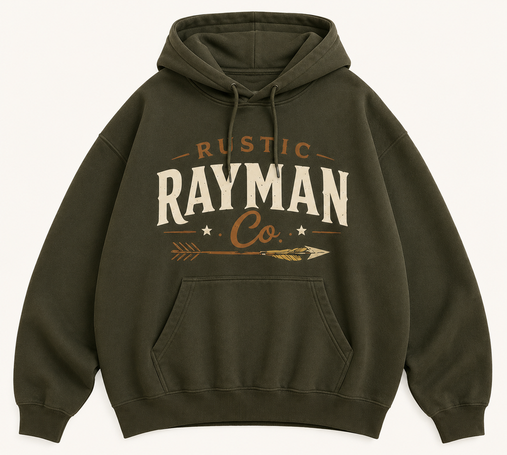 Rustic Rayman logo hoodies