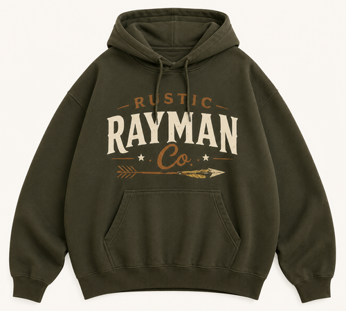 Rustic Rayman logo hoodies