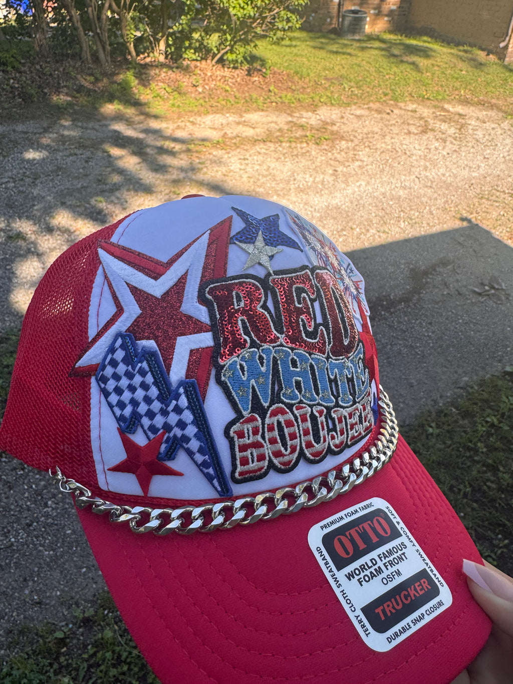 Red White and Boujee Trucker hat