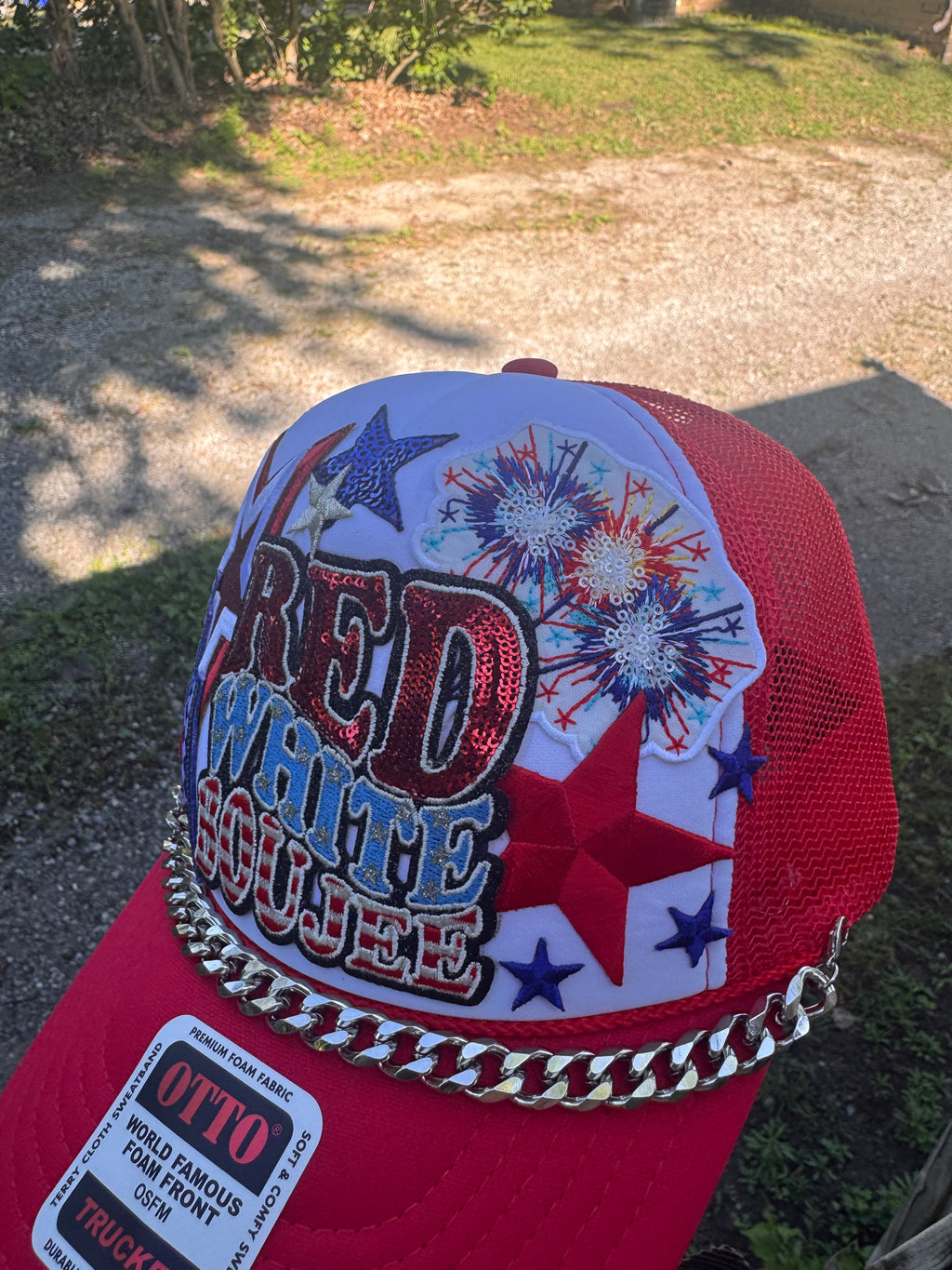 Red White and Boujee Trucker hat