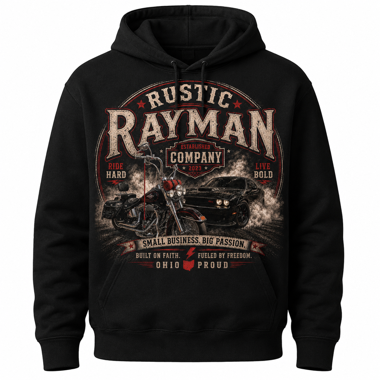 🏍️ Rustic Rayman Company Limited Edition Hoodie

Ride Hard. Live Bold.
