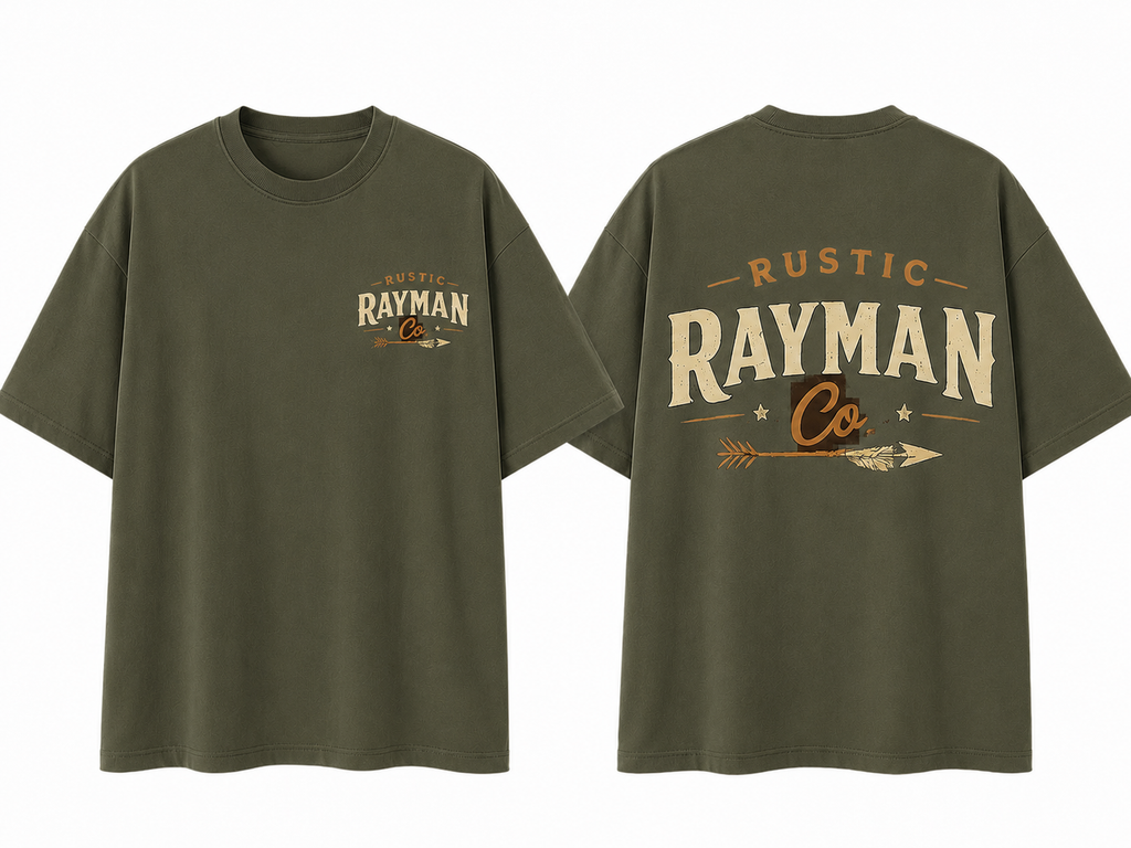 Rustic Rayman logo tees