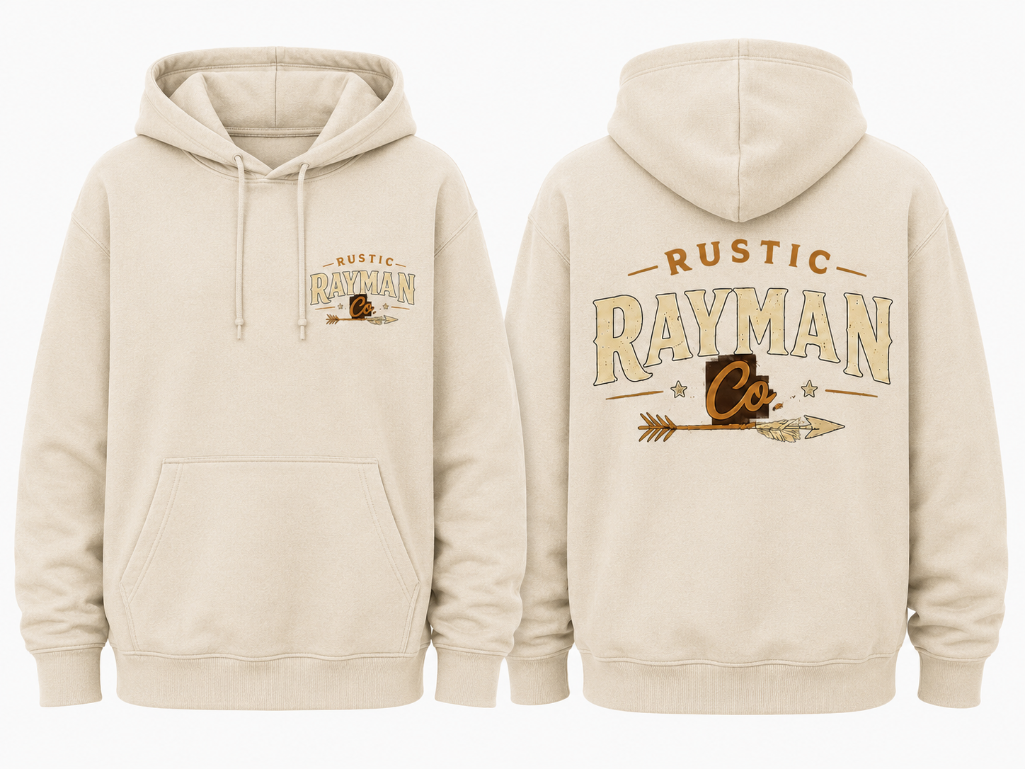 Rustic Rayman logo hoodies