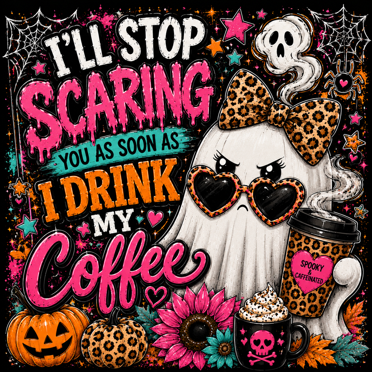 I’ll Stop Scaring You As Soon As I Drink My Coffee | Funny Halloween Crewneck