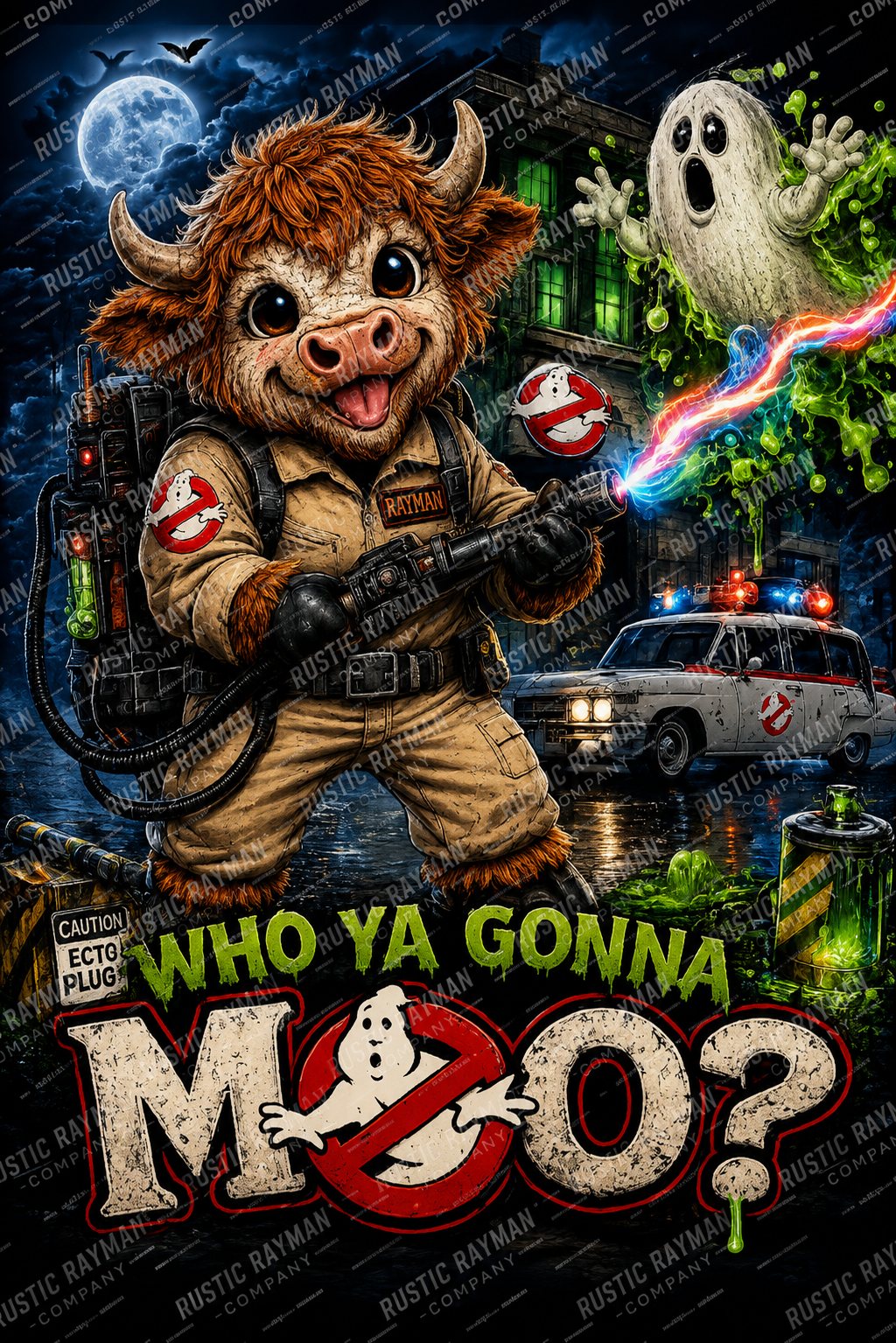 Ghostbusters Highland Cow png digital download